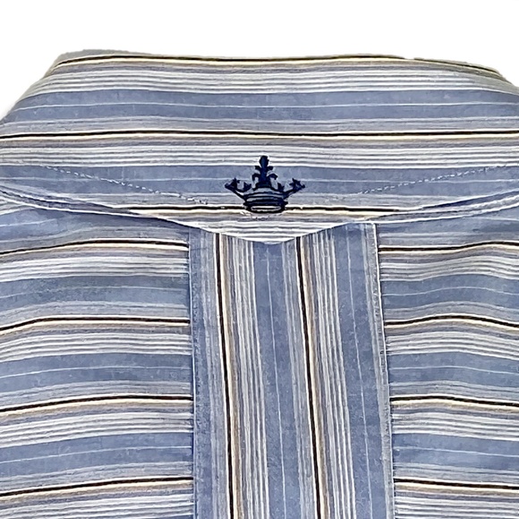 English Laundry Embroidered Blue Stripe Shirt - Picture 7 of 8